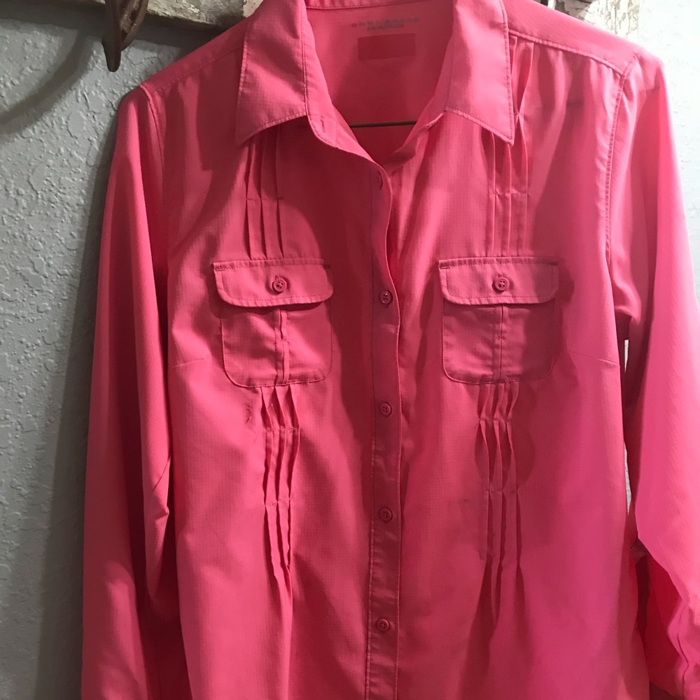 Pleated Columbia Long Sleeve UV Protection